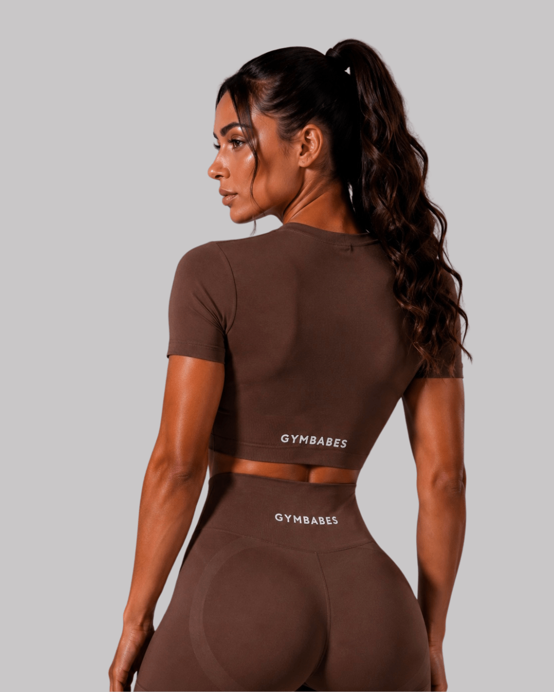 Sculpt Lift short sleeve crop top, detailfoto van de onderband