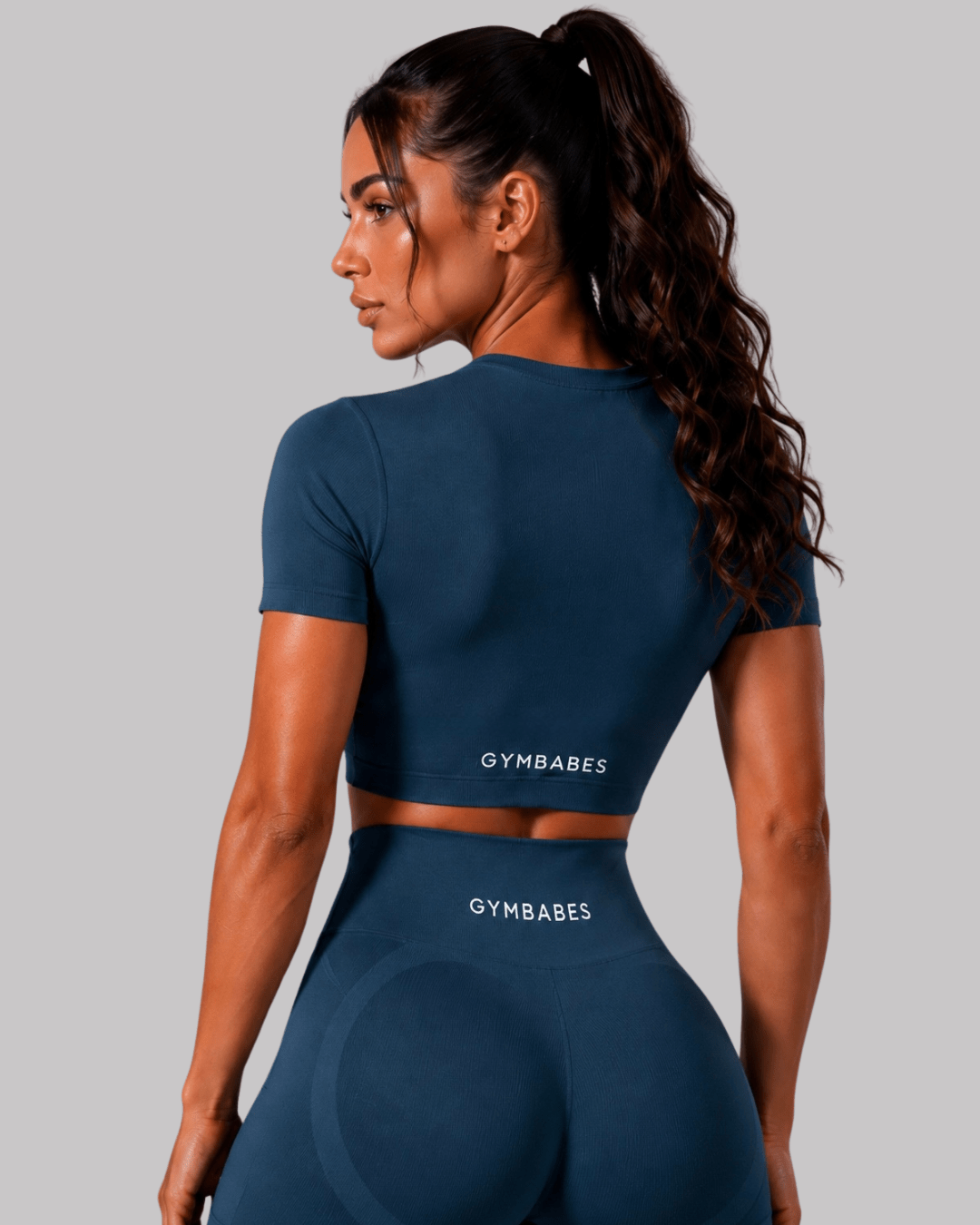 Sculpt Lift short sleeve crop top in Cobalt, achteraanzicht