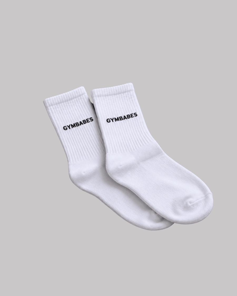 GYMBABES Crew Socks White