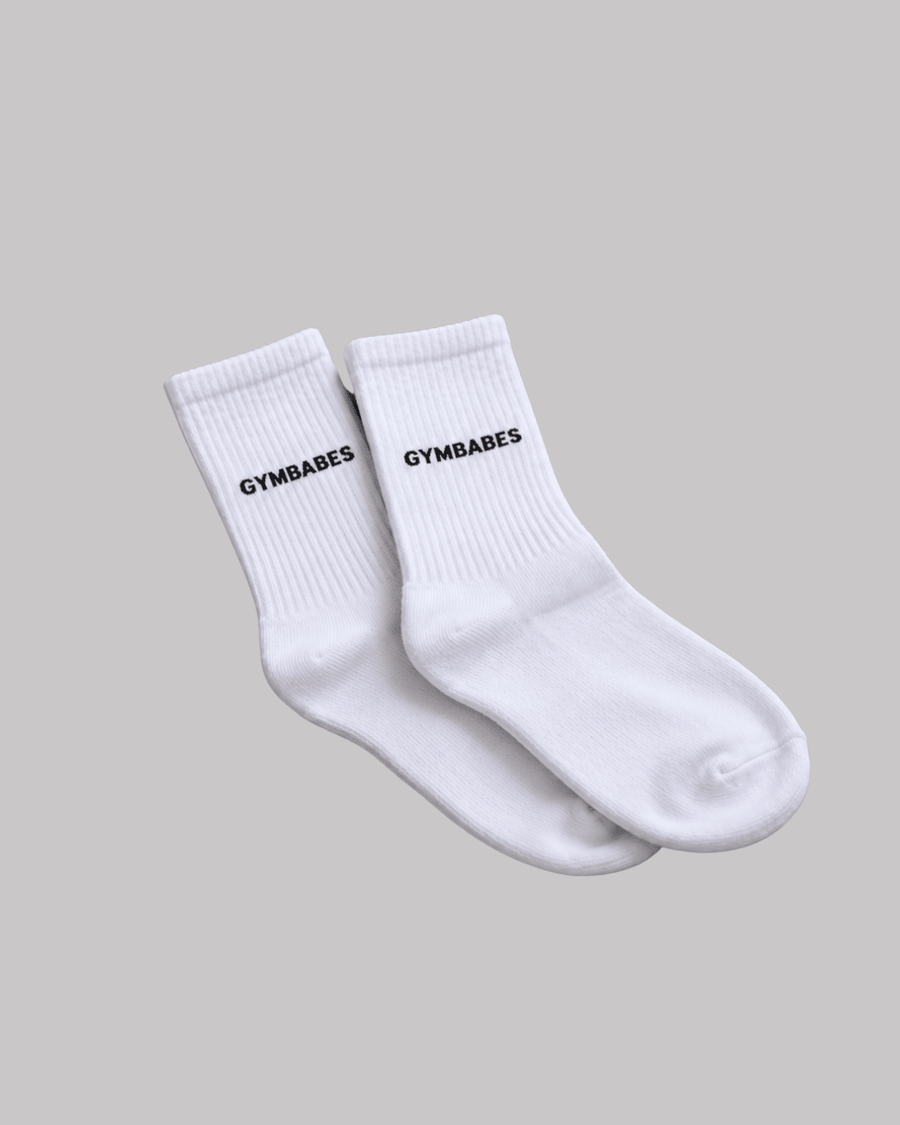 GYMBABES Crew Socks White